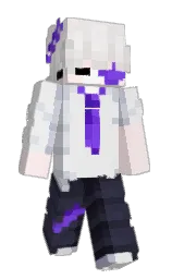 Pwooshy's Minecraft skin wearing the Purple Heart cape