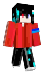 alizarin crimson and black Minecraft skin — Classic model — first worn by Flame_FY