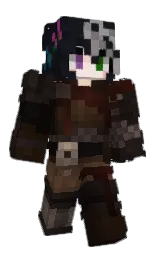 woodsmoke and cocoa brown Minecraft skin — Slim model — first worn by Vizn0x