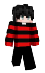 black and red Minecraft skin — Slim model — first worn by Yezsr