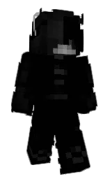 black and cod gray Minecraft skin — Slim model — first worn by Varanda