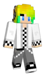 black and white Minecraft skin — Classic model
