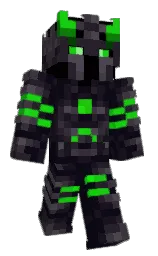 ebony and black Minecraft skin — Classic model — first worn by Mianastar