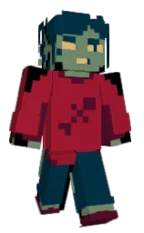 tamarillo and prussian blue Minecraft skin — Classic model — first worn by Achroe