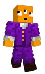 orange peel and black Minecraft skin — Classic model