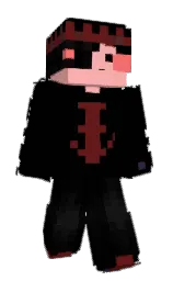 black and sundown Minecraft skin — Slim model — first worn by Alax_YT