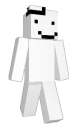white and black Minecraft skin — Classic model — first worn by ohpoopyy