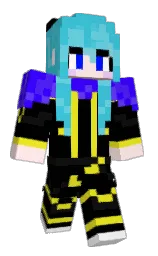 black and scooter Minecraft skin — Classic model — first worn by Mizunnn