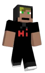 black and sandal Minecraft skin — Classic model — first worn by GlazerPup