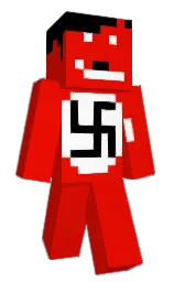 red and black Minecraft skin — Classic model
