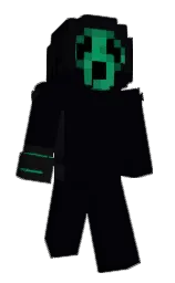 ebony and black Minecraft skin — Classic model — first worn by Escapeghosts