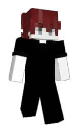 black and white Minecraft skin — Slim model