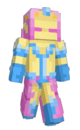Dennima's Minecraft skin wearing the Aurora cape