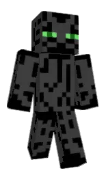 mine shaft and black Minecraft skin — Classic model