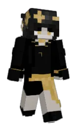 black and cod gray Minecraft skin — Slim model — first worn by rrevox