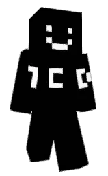 black and white Minecraft skin — Classic model