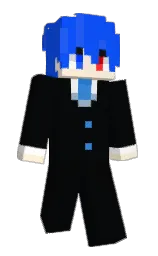 woodsmoke and blue ribbon Minecraft skin — Slim model — first worn by LouiisMC