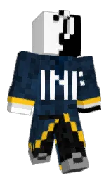 black and white Minecraft skin — Classic model