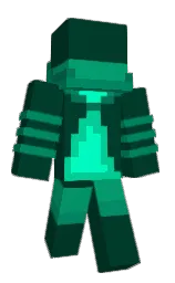 deep teal and black Minecraft skin — Classic model — first worn by liqxid