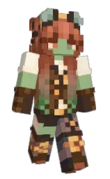 english walnut and swamp green Minecraft skin — Slim model — first worn by funkygoblinman