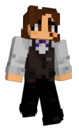 black and silver Minecraft skin — Classic model — first worn by DragonBreathGM