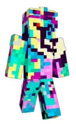 mardi gras and bright turquoise Minecraft skin — Classic model — first worn by HopingKitKat