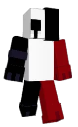 black and white Minecraft skin — Classic model