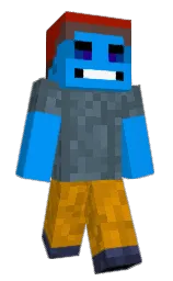 azure radiance and bright red Minecraft skin — Classic model