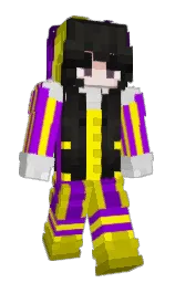 electric violet and yellow Minecraft skin — Slim model