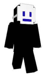black and white Minecraft skin — Classic model