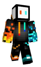 black and white Minecraft skin — Classic model