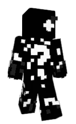 black and white Minecraft skin — Classic model