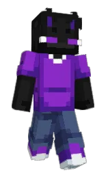 purple heart and cod gray Minecraft skin — Slim model