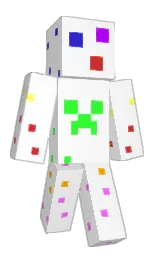 white and harlequin Minecraft skin — Classic model — first worn by turu0004