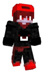 black and red Minecraft skin — Classic model — first worn by TheRealCosmicc