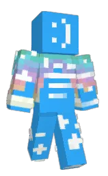 dodger blue and black Minecraft skin — Slim model — first worn by Refulgen