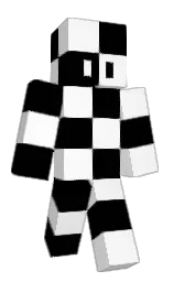 black and white Minecraft skin — Classic model — first worn by ConnorHero