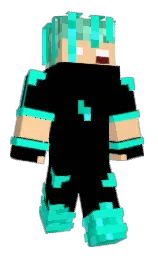 black and peach orange Minecraft skin — Classic model