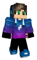 black and bahama blue Minecraft skin — Classic model — first worn by Henz0u