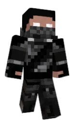 black and cod gray Minecraft skin — Classic model — first worn by GrindSlayerrr