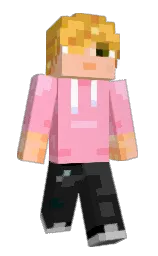 Minecraft-Skin in carnation pink und cod gray — Modell: Schmal — zuerst getragen von CaiGuyCrafter