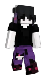 black and lavender blush Minecraft skin — Slim model