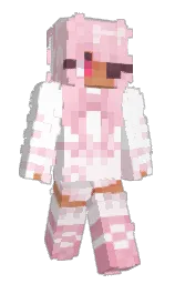 white and lavender blush Minecraft skin — Slim model