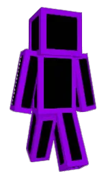 black and electric violet Minecraft skin — Classic model — first worn by MineBratenen