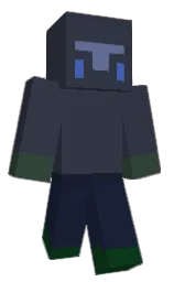 bright gray and steel blue Minecraft skin — Classic model