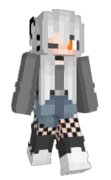 silver and boulder Minecraft skin — Slim model — first worn by bnnuyfangs
