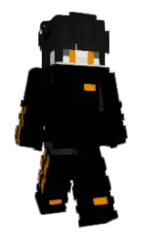 black and cod gray Minecraft skin — Slim model — first worn by ItzGame0ver