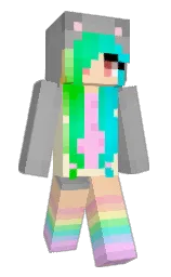 pawsbi's Minecraft skin wearing the Aurora cape