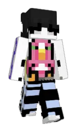 white and black Minecraft skin — Slim model