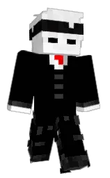 black and white Minecraft skin — Classic model